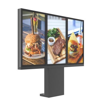 レストラン3000nitsのためのメニュー板を通した49inchデジタル ドライブは屋外3つのスクリーンを接続した